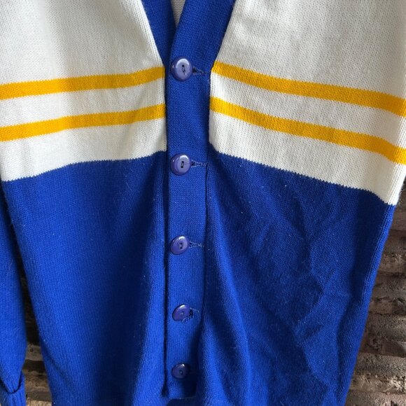 Vintage 70s Spirit Leaders Cheerleader Knit Varsity Cardigan Sweater - Picture 2 of 7
